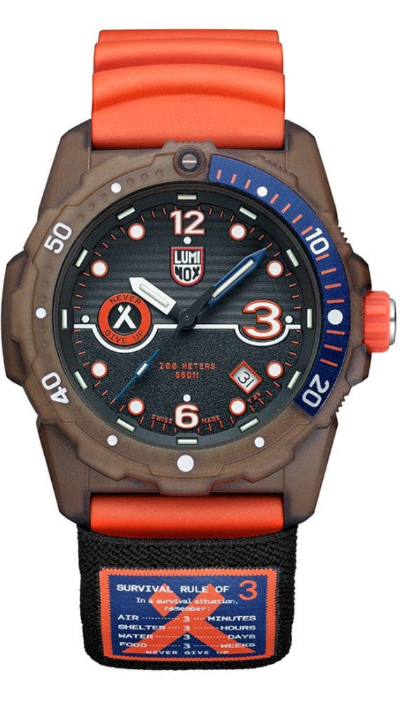 LUMINOX Bear Grylls Survival 42MM Orange Rubber Men’s Watch XB.3729.ECO / XB3729ECO