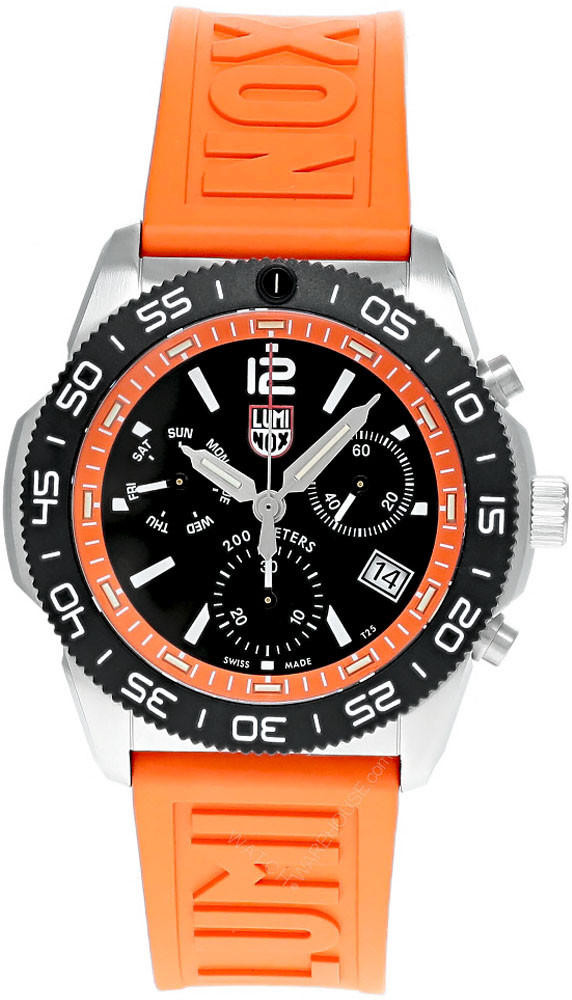 LUMINOX Pacific Diver CHRONO 44MM Orange Rubber Men’s Watch XS.3149 / XS3149