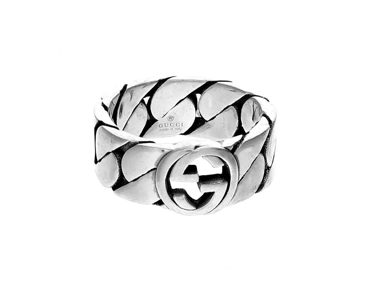 GUCCI Sterling Silver Interlocking G Ring YBC6615150010