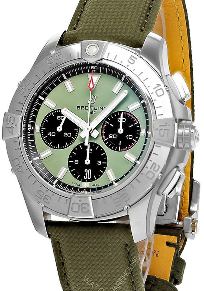 BREITLING Avenger B01 CHRONO 44MM Green Dial Men’s Watch AB0147101L1X1