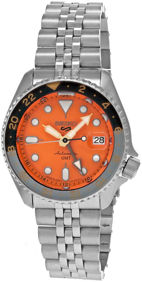 SEIKO 5 Sports SKX Sports Style GMT Series 42.5MM Orange Dial Men’s Watch SSK005