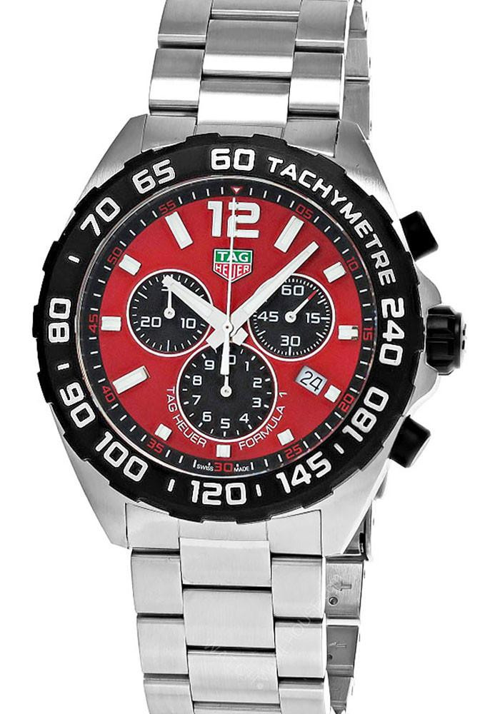 TAG HEUER Formula 1 43MM CHRONO SS Red Dial Men’s Watch CAZ101AN.BA0842