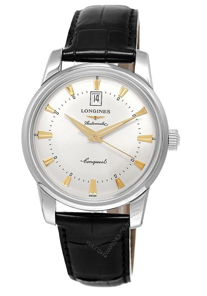 LONGINES Conquest Heritage Automatic 40mm Men’s Watch Long Leather Strap L1.645.4.75.9 / L16454759