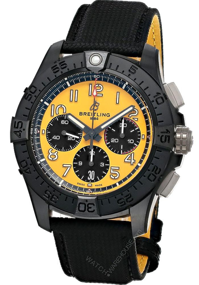 BREITLING Avenger B01 Chronograph 44MM Yellow Dial Men’s Watch SB0147101I1X2