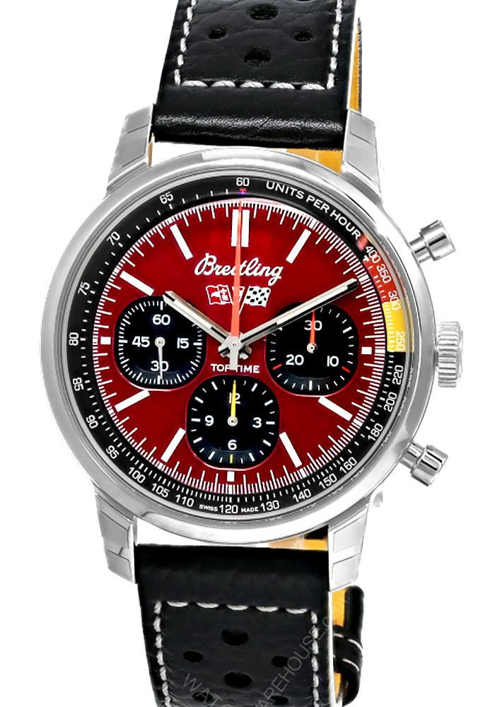 BREITLING Top Time B01 Chevrolet Corvette Automatic 41MM Red Dial Leather Men’s Watch AB01761A1K1X1