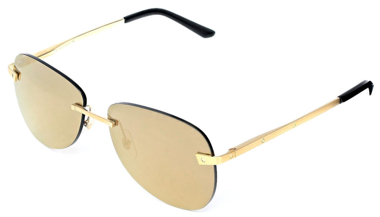 CARTIER Rimless Gold Frame Gray Lens Sunglasses CT0035RS 001