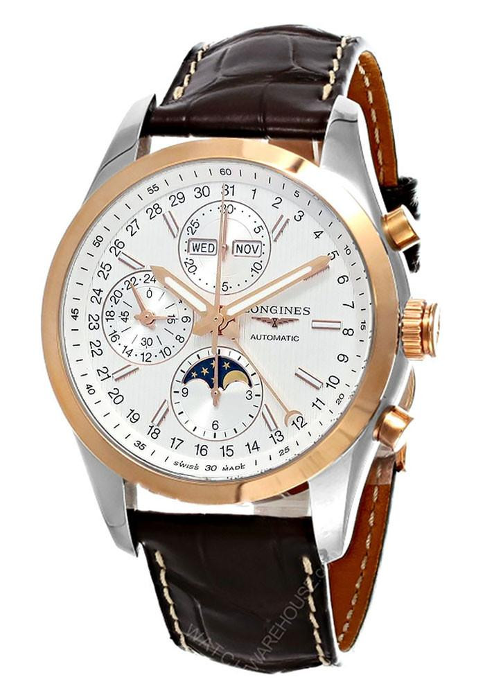 LONGINES Conquest Automatic 42MM Brown Leather Men’s Watch L2.798.5.72.3 / L27985723