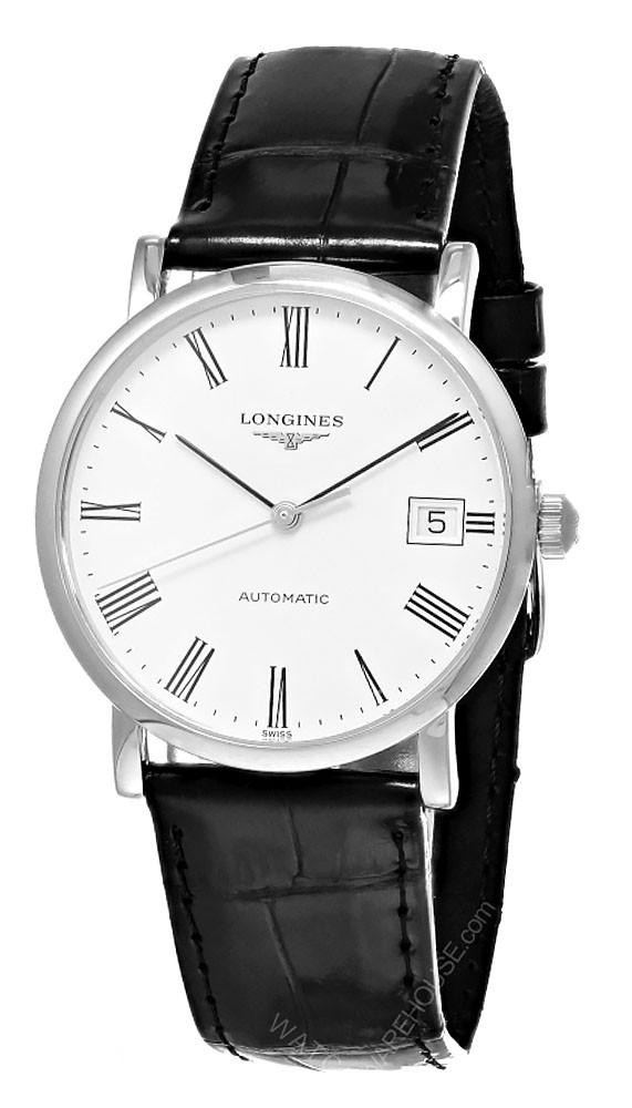 LONGINES Elegant Collection 34.5MM Black Leather Unisex Watch L4.809.4.11.2 / L48094112