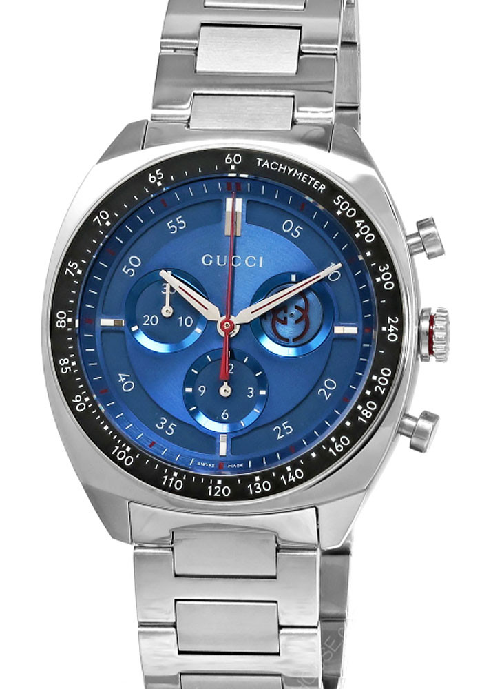 GUCCI Interlocking G Quartz Stainless Steel 41MM Blue Dial Men’s Watch YA142317