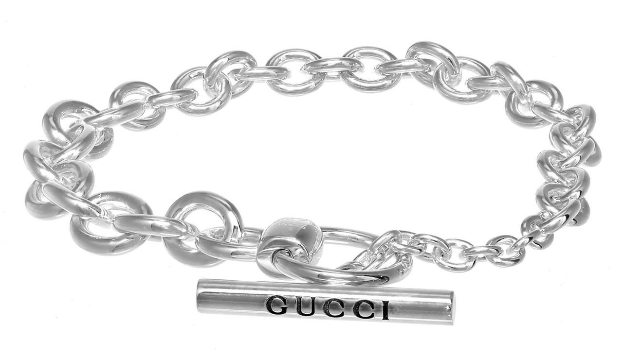 GUCCI Horsebit Sterling Silver Chain Bracelet YBA781167001