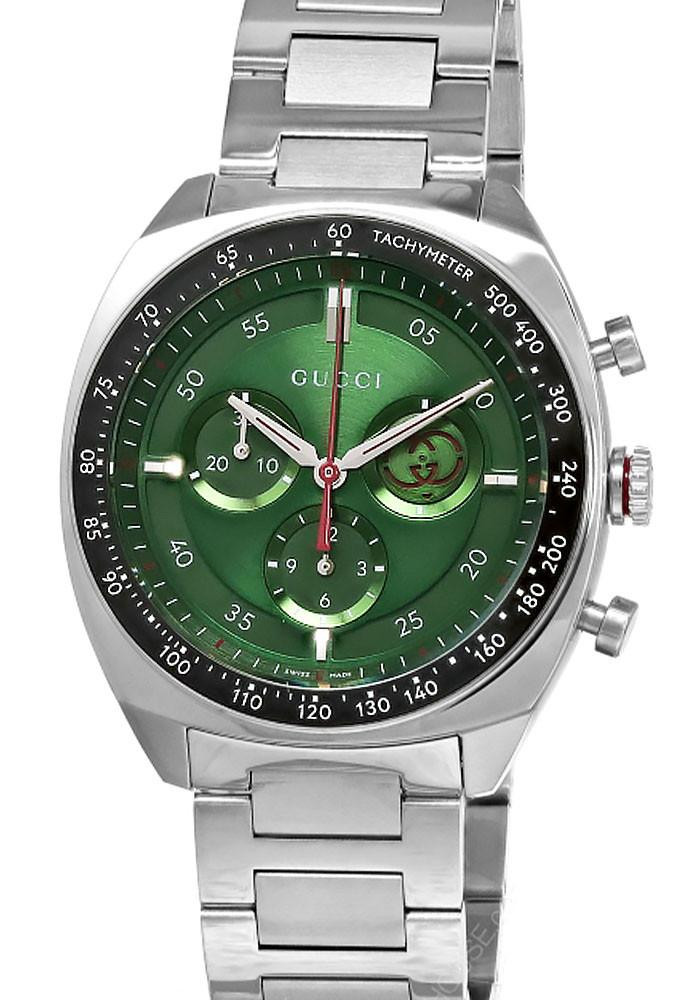 GUCCI Interlocking G Quartz Stainless Steel 41MM Green Dial Men’s Watch YA142318