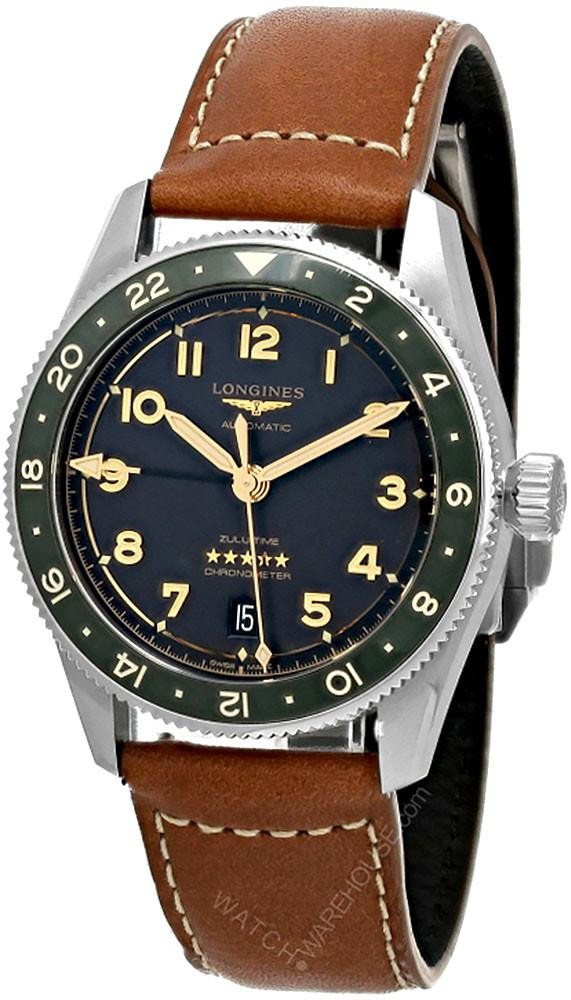 LONGINES Spirit Zulu Time Automatic 39MM Brown Leather Men’s Watch L38024632 / L3.802.4.63.2