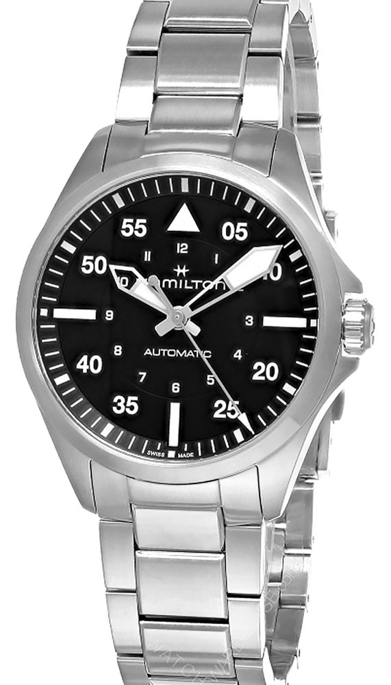 Khaki Aviation Pilot Automatic SS 39MM Black Dial Men’s Watch