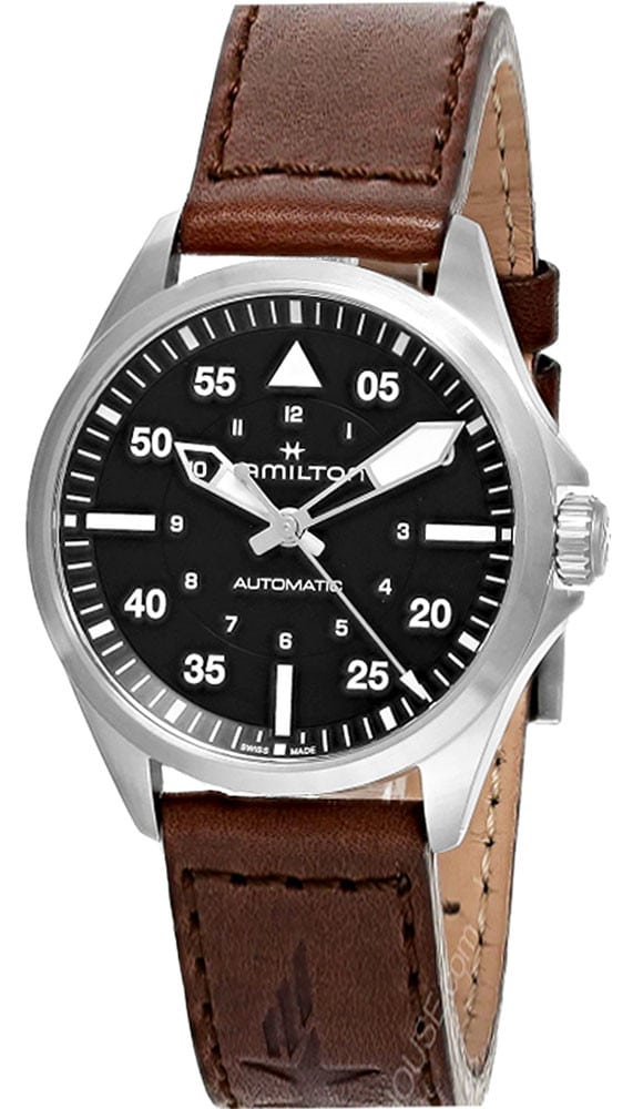 Khaki Aviation Pilot Automatic 39MM Brown Leather Men’s Watch