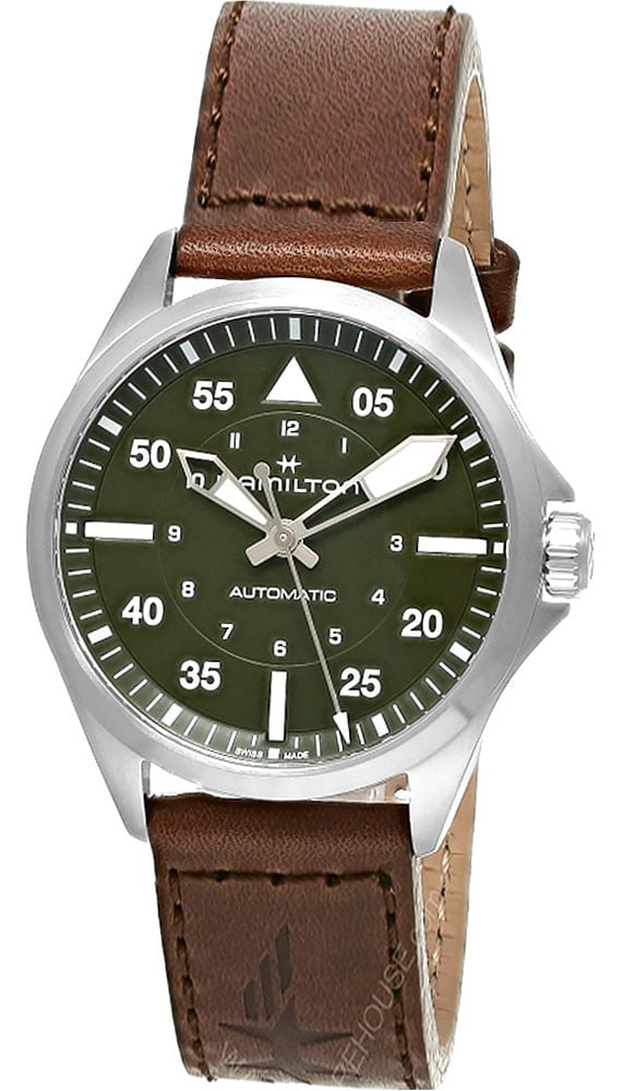 Khaki Aviation Pilot Automatic 39MM Brown Leather Men’s Watch