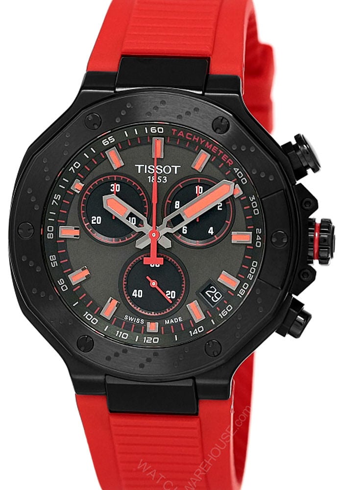 TISSOT T-Race Quartz Chronograph 45MM Red Silicone Men’s Watch