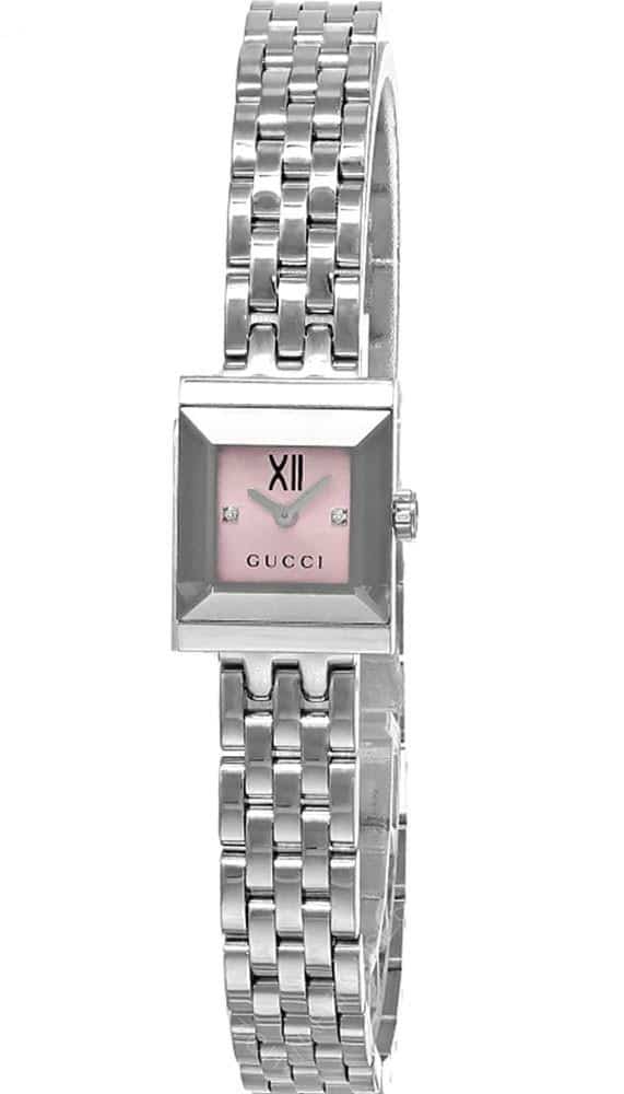 GUCCI G-Frame Quartz SS 14x18MM Pink Dial Women’s Watch