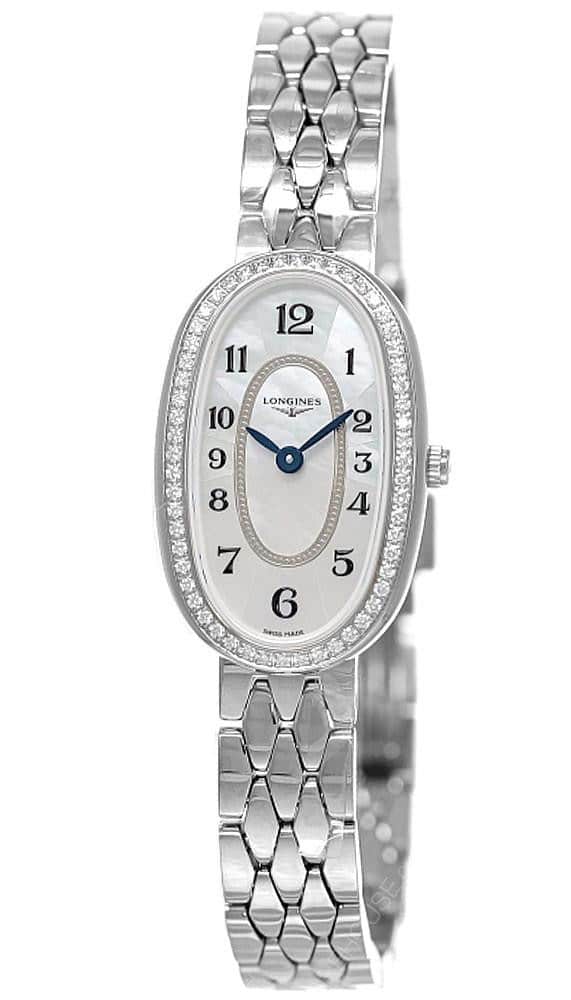 Symphonette Quartz SS Oval MOP 56 Diamond Women’s Watch .